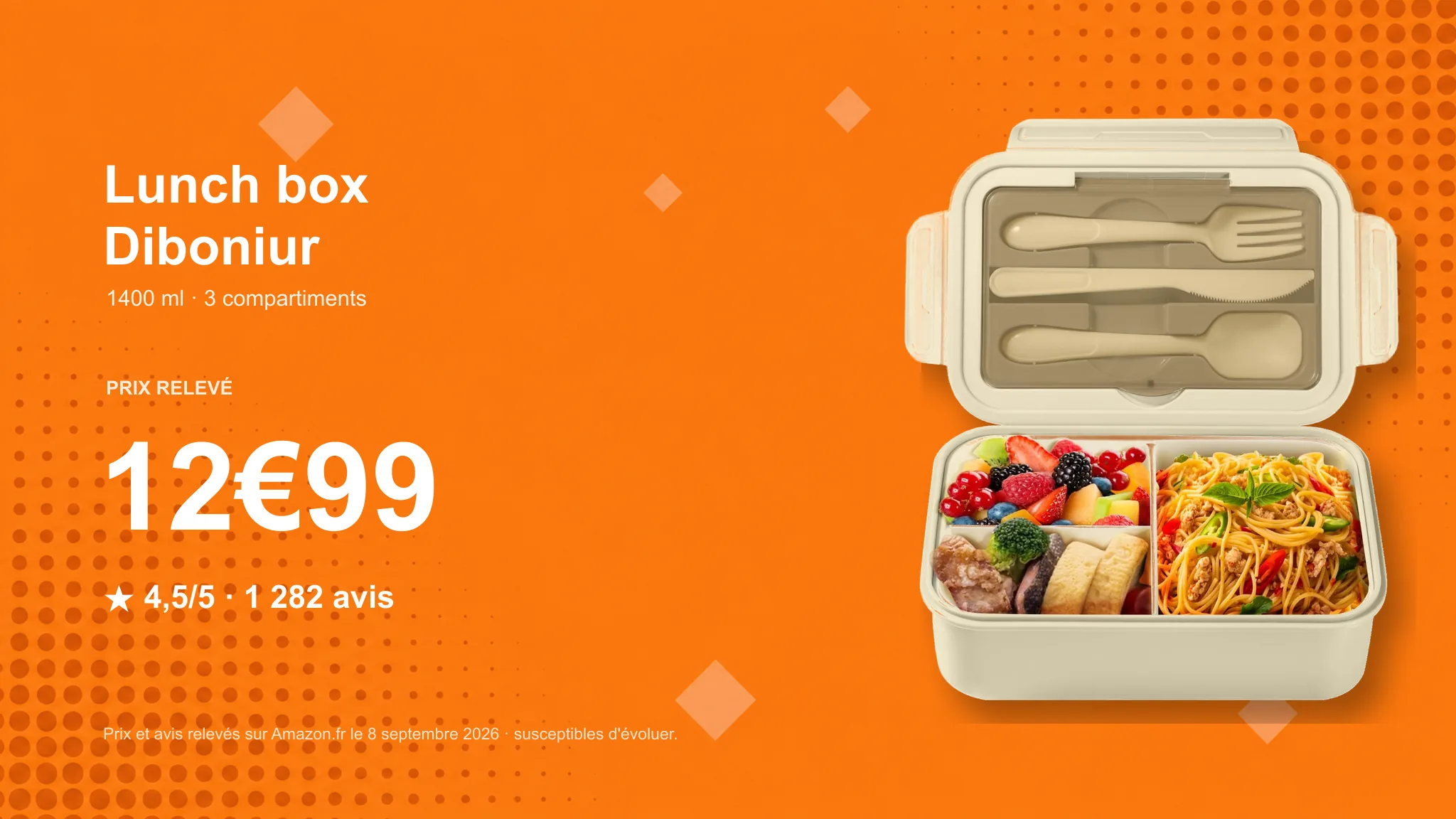 Lunch box pratique pour étudiant