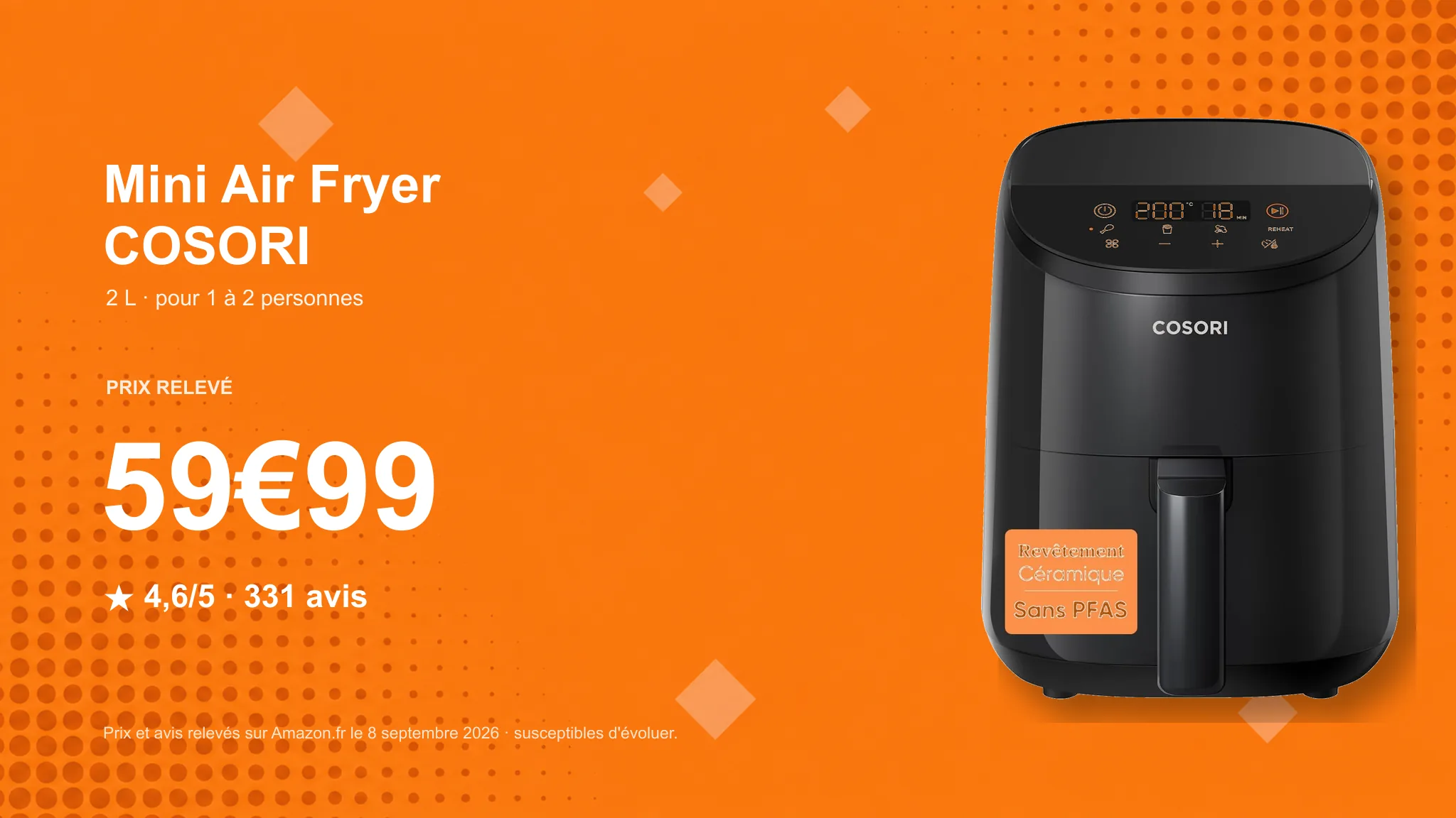 Mini air fryer pour une cuisine étudiante
